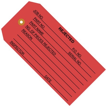 Bsc Preferred 4 3/4 x 2-3/8'' - ''Rejected'' Inspection Tags, 1000PK BUY00030017